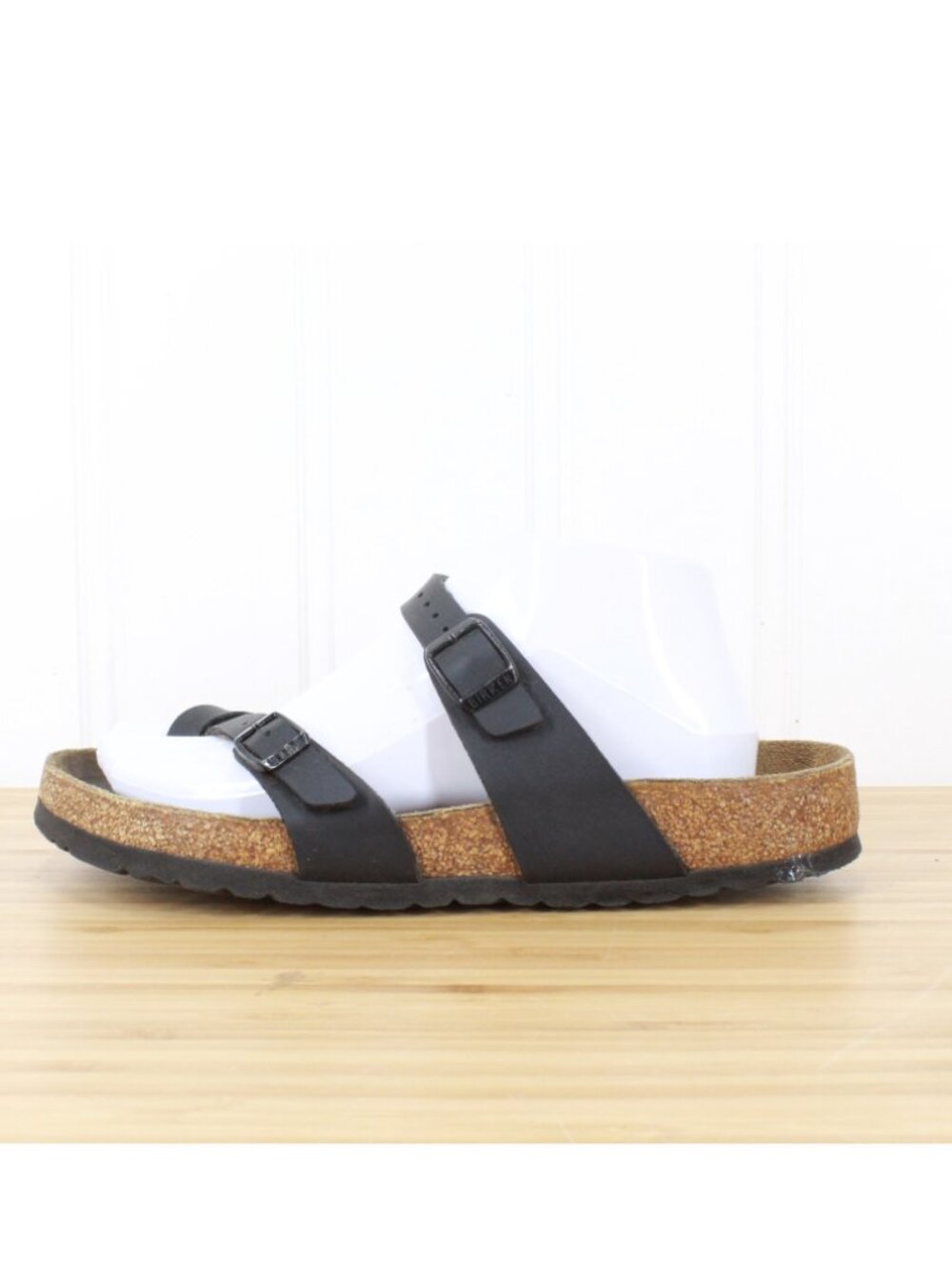 Birkenstock Mayari Black Leather Slip On Germany Sandals Size 9-9.5